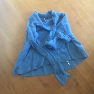 Blue free people turtleneck sweater